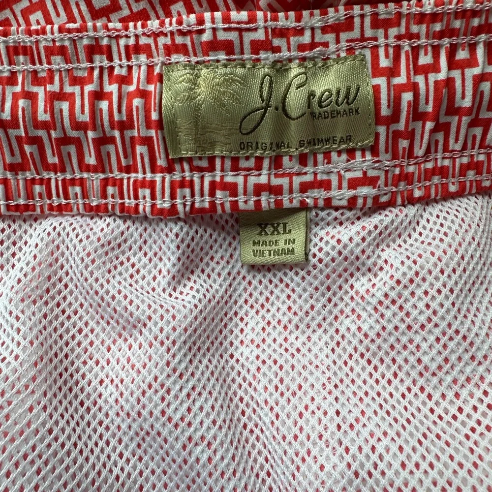 J. Crew Red and White Swim Trunks. Size XXL.